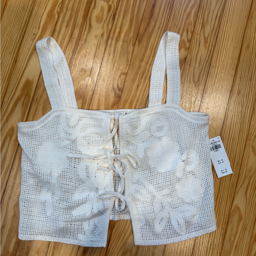 Abercrombie White Crochet Crop Top